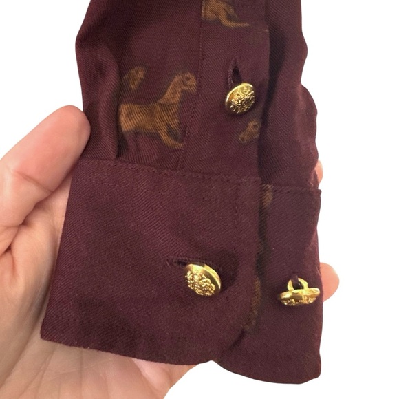 Vintage Lauren Ralph Lauren Horse Print Equestrian Button Down Shirt Size SP - Picture 3 of 9